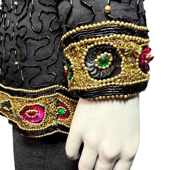 VINTAGE LAURENCE KAZAR Beaded Jazz Club Evening Jacket - Picture 8 of 10